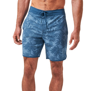Pantalones cortos de playa de secado rápido ecológicos para hombre, diseño personalizado, tejido elástico de 4 vías con patrón sólido para uso en tabla de surf, venta al por mayor - Product Image 1