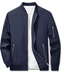 เสื้อแจ็คเก็ตบอมเบอร์ถักไหมพรมแบบมีซิป คลาสสิค สไตล์ลำลอง ปักโลโก้ตามสั่ง OEM ผ้าไหมหนา กันน้ำ สตรีทแวร์ เสื้อคลุมฤดูหนาว - Product Image 5