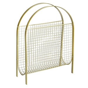 Metal <b>gold</b> magazine holder rack for tableware floor wall mounted newspaper <b>books</b> magazines holder usage home hotel office usage - Product Image 4