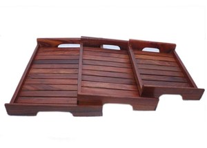 Plateau de service en bois plateau de décoration polyvalent pour cadeau de rangement comme décor de table ou décor de cuisine - Product Image 6