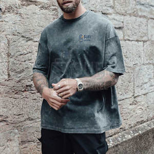 เสื้อยืดลายฟอกสี 100% ผ้าฝ้ายถัก แขนสั้น ระบายอากาศ แห้งเร็ว สไตล์สตรีทแวร์สุดฮิต - Product Image 2