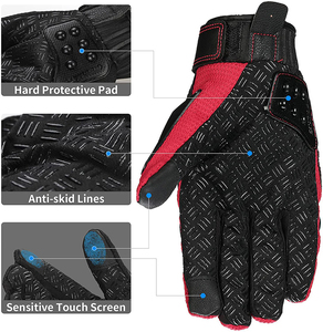 Gants classiques de moto en cuir Vintage respirant pour écran tactile, gants de course de moto de Motocross - Product Image 5