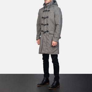 Manteau d'hiver en cuir respirant de couleur personnalisée pour hommes avec col long Service OEM Vêtements pour hommes Manteau long - Product Image 2