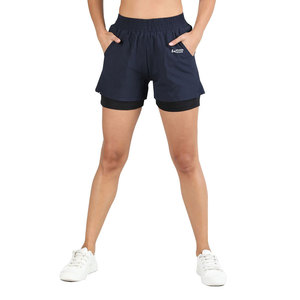 Shorts de sport taille haute pour femmes, double couche, respirants, séchage rapide, polyester/coton, couleurs et tailles personnalisables, service OEM KRAVEN - Product Image 1
