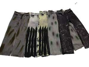 Jean en denim personnalisé extensible doux | pantalon ample brodé respirant unisexe pour les activités décontractées - Product Image 2