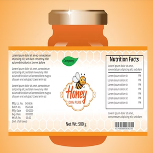 Autocollant personnalisé pour logo d'entreprise, étiquette d'emballage pour miel, autocollant jaune avec motif d'abeille pour emballage commercial - Product Image 2