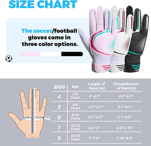 Gants de gardien de but de football professionnels, forte adhérence, paume en latex, sangle de poignet réglable, imperméables, respirants, pour une utilisation en extérieur - Product Image 4