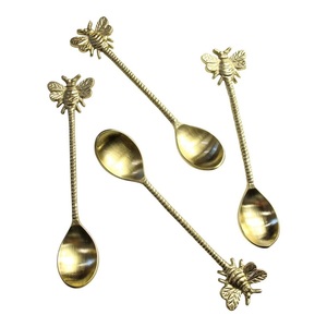 Juego de cubiertos de acero inoxidable con mango chapado en oro de lujo moderno de diseñador de hojas para fiesta, uso doméstico, juegos de cubiertos para servir - Product Image 6