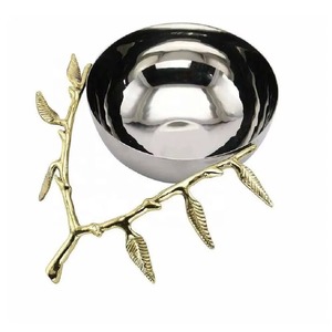 Bandeja redonda para servir con textura dorada, cuenco para aperitivos y nueces, perfecto para mesa de comedor, sala de estar y decoración del hogar - Product Image 6