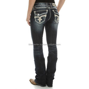 Vaqueros básicos de mezclilla con bolsillo trasero bordado personalizado de alta calidad - Product Image 3