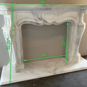 Fast Moving Natural Marble <b>Fireplace</b> Mantel Top Rated Customer Favorite Luxury Finish Authentic Hand Carved Custom Size - Product Image 2