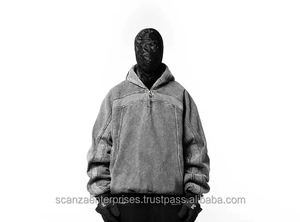 Acid Wash Zip Up Hoodie Logotipo personalizado de alta calidad Térmica Ninja Sudadera con capucha de algodón pesado Oversized Acid Wash Ninja Hoodie - Product Image 4