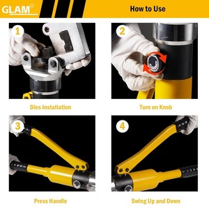 Kit de pinces à sertir hydrauliques manuelles industrielles 20T en acier allié pour cosses de câbles 16-500mm YQK-500C - Product Image 4