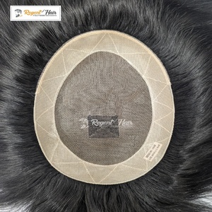 Tupé para hombre REGENT Los Angeles con 100% cabello indio Remy atado a mano estilo recto ondulado Natural gran stock disponible - Product Image 1