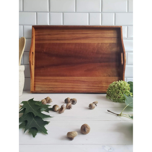 Bandejas de madera de tendencia Proveedor mayorista Acabado brillante Bandeja de servicio hecha a mano antigua para restaurantes y uso diario a bajo precio - Product Image 3