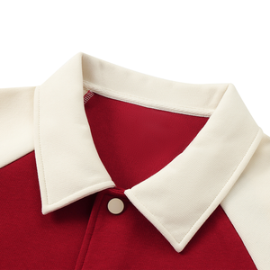 Streetwear Winter Solid Varsity <b>Jackets</b> with Plain Dyed Fabric Single Button Stand Collar and OEM Service - Product Image 3