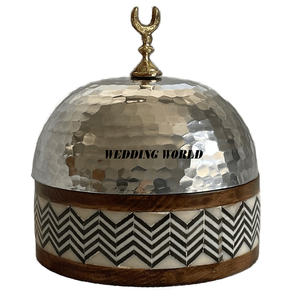 Pot de fruits secs en métal violet de luxe fait à la main en forme de serveur de noix vintage pot de bonbons à condiments enduit de poudre en gros - Product Image 5