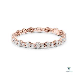 9.02 CT Rose <b>Gold</b> Marquise and Pear Lab Grown Diamond Bracelet in 18K <b>Solid</b> <b>Gold</b> - Product Image 4