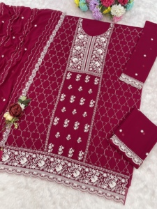 ชุดคุर्ตาปาลาซโซคุณภาพส่งออกจากอินเดีย ผ้าจอร์เจตต์เทียม พร้อมงานปักเลื่อมหนัก ชุดสัลวาร์ - Product Image 6