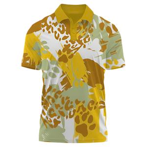 Chemises de golf de luxe pour hommes en gros – Tissu sergé 100 % polyester respirant à manches courtes avec motifs imprimés et boutons décontractés - Product Image 5
