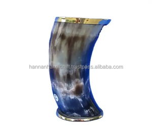 Vaso Corto de Cuerno para Beber, Estilo Vikingo, Hecho a Mano, Vaso de Cuerno Indio para Fiestas - Product Image 3
