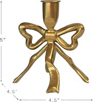 Bougeoir à nœud en ruban vintage élégant support conique en métal moderne pour décor romantique à la maison réglage de table de noël