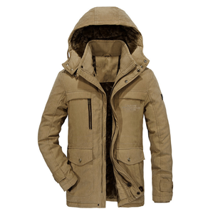 Abrigo Informal de Algodón Verde para Otoño, Forro Polar, Frente de Lona, Cierre de Cremallera, Cinturón, Color Sólido, Abertura Lateral, Bolsillo Interior - Product Image 1