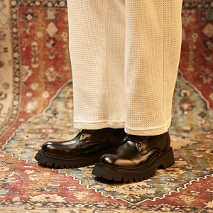 Nouvelles bottes de travail pour hommes, <span class=keywords><strong>style</strong></span> motard, en cuir véritable, à semelle épaisse, rehaussantes - Product Image 6