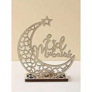 Arabic Showpiece Items Arab Supply Eid Mubarak Gift Black Finishing Arabic Calligraphy Accent Tableware Display Eid Showpiece - Product Image 4