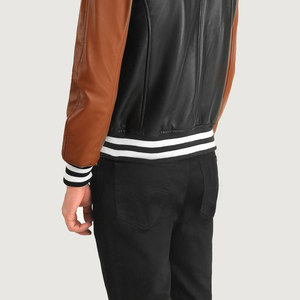 Veste en cuir à col rabattu pour hommes, nouvelle coupe ajustée, collège décontracté, meilleure vente de haute qualité - Product Image 5