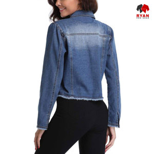 Vestes en jean personnalisées Ryan Pro Gear pour femmes, tissu respirant écologique avec logo personnalisé - Product Image 4