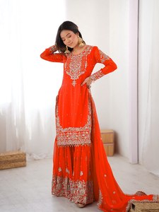 Conjunto de Salwar Kameez Moderno para Mujer con Tela de Georgette Sintética, Estilo Tradicional para Fiestas, Bodas y Eventos - Product Image 4