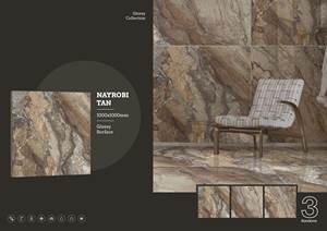 Azulejos de porcelana brillante de lujo 1000x1000 | Azulejos de pared de gran formato de 100x100 | Colección de exportación elegante duradera de primera calidad - Product Image 6