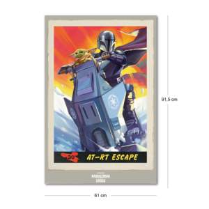 Póster de Estilo Moderno de The Mandalorian y Grogu, Arte de Pared en Papel con Diseño de Escape en AT-RT - Product Image 4