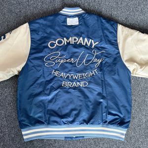 Veste de baseball unisexe surdimensionnée en laine à col montant, style varsity, personnalisée pour homme, brodée, vente en gros, streetwear - Product Image 6