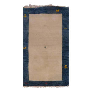 Alfombra Gabbeh india hecha a mano, única en su tipo, de 4'5 x 2'5 - Product Image 1