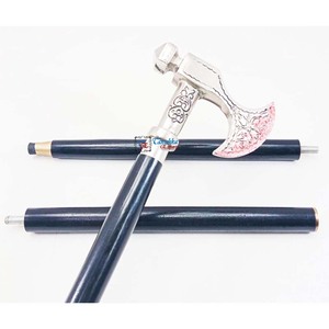 อลูมิเนียมทองเหลืองสไตล์วินเทจวิกตอเรียไม้ประดิษฐ์ไม้เท้าไม้เท้าเดินป่าตั้งแคมป์ไม้เท้าไม้ - Product Image 3