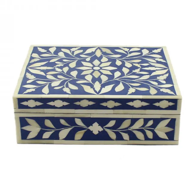 Scatola decorativa con intarsio in resina e osso scatola portaoggetti per gioielli scatola di Design antico personalizzato al miglior prezzo indiano