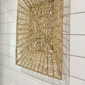 Handwoven Seagrass Square Wall Art Flower Pattern Home Decor From Vietnam Movable and Hanging <b>Ornament</b> for Christmas - Product Image 4