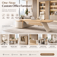 Bureau de direction moderne, table de direction personnalisée avec armoire latérale, plateau en bois pour mobilier de bureau de PDG