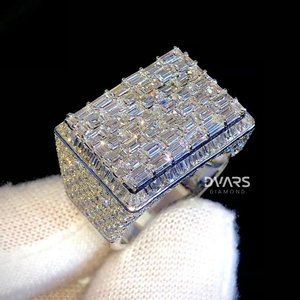 Men's Brilliant Cut Moissanite Engagement Ring 10K White Rose Gold Hip Hop Style Iced Championship Wedding Party Gift Sterling - Product Image 6