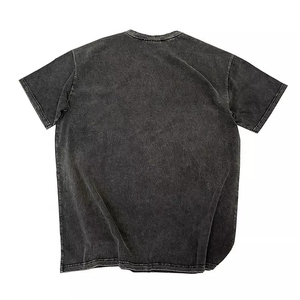 Top qualité logo personnalisé plaine hommes lavage minéral t-shirt rétro couleur poids lourd t-shirts lavage à l'acide t-shirt - Product Image 4