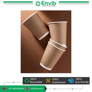 Venta al por mayor de vasos de papel Kraft reciclables de doble pared de 10oz resistentes al calor para servir bebidas frías y calientes muy demandados en La India - Product Image 6