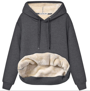 Personnalisé décontracté élégant hiver automne femmes vêtements chaud polaire Sherpa doublé hauts pullover femmes Hoodies & Sweatshirts - Product Image 3