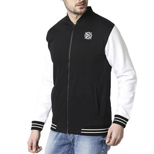 Hot Selling Men's High Street Style Varsity Jacket OEM Service Multi-Color <b>Wool</b> & Canvas Fabric Stand Collar Quick Dry Windproof - Product Image 3