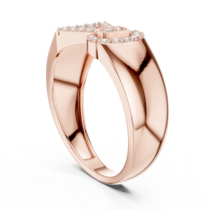Bague de fiançailles en diamant rond avec un design élégant inspiré d'un nœud |   Bijoux fins de luxe pour les propositions de mariage - Product Image 3