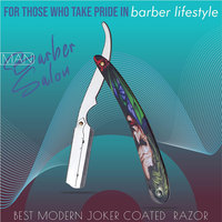 Rasoirs de barbier à bord droit de haute qualité pour hommes coupe-cheveux et rasoir de gorge à poignée en plastique de qualité supérieure pour raser la barbe