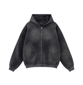 Venta al por mayor de sudaderas con capucha francesas personalizadas de alta calidad para hombre de talla grande chándal bordado hombro caído liso recortado con capucha - Product Image 1