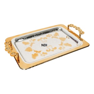 High Quality Metal Serving Salver Platter <b>Tray</b> Home Hotel <b>Dinner</b> Table Decoration Hot Sale Serving <b>Trays</b> - Product Image 1