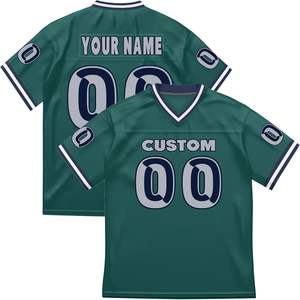 Jersey de Fútbol Americano Personalizado OEM, Corto, de Secado Rápido, Malla 100% Poliéster, Impresión por Transferencia de Calor, Logotipo Personalizado, Unisex, Adulto - Product Image 3